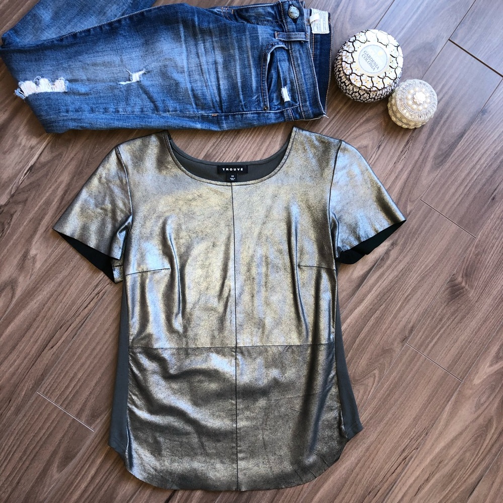 TROUVE leather top